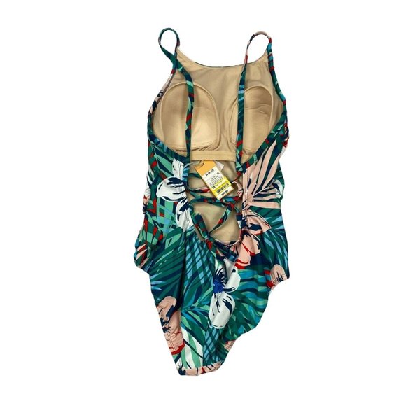 Kona Sol One Piece Swimsuit Size Medium Womens Floral Lace Up Back 238019387 - Picture 5 of 9